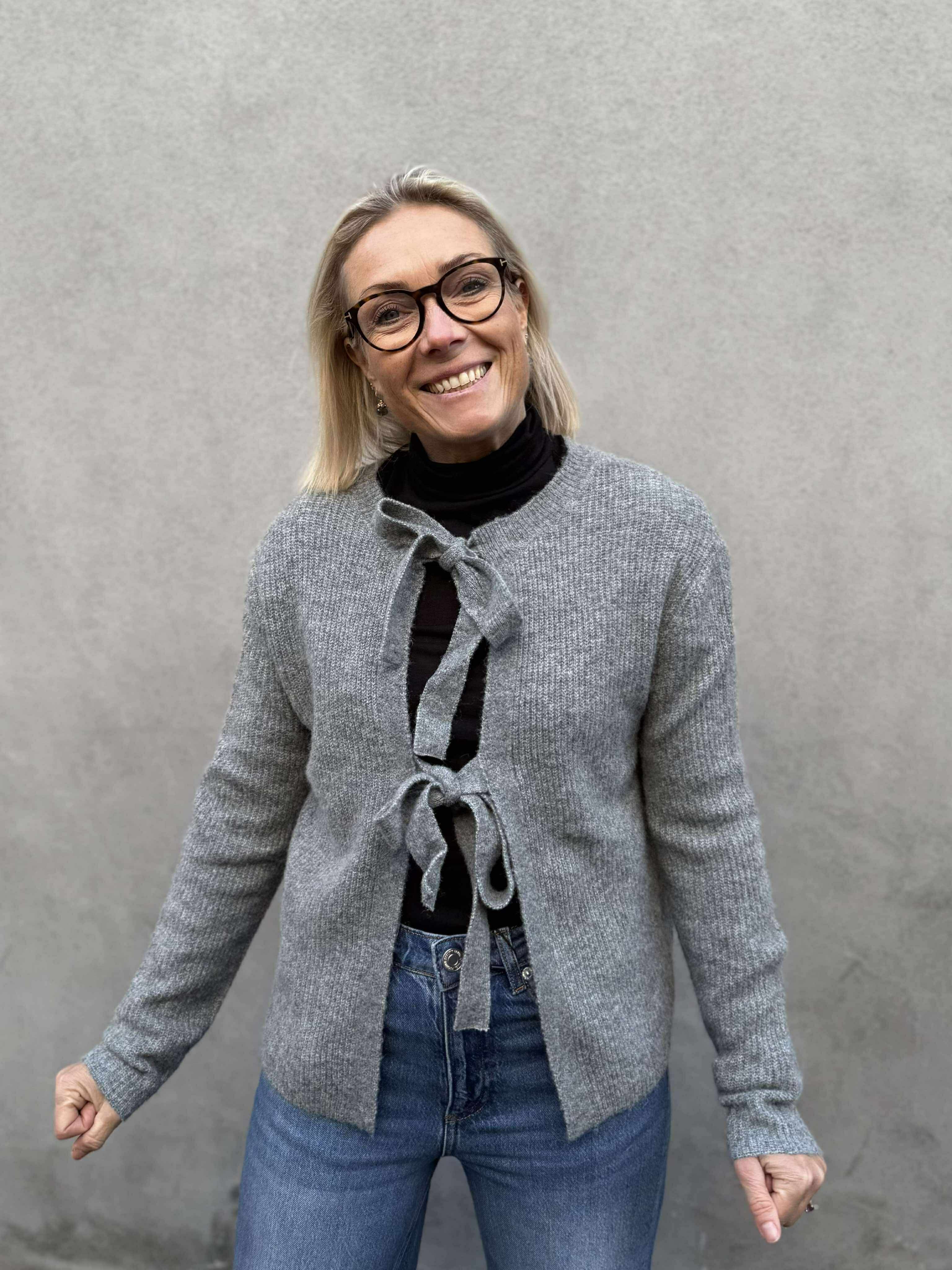 PCSILLY Knit Cardigan - Medium Grey Melange